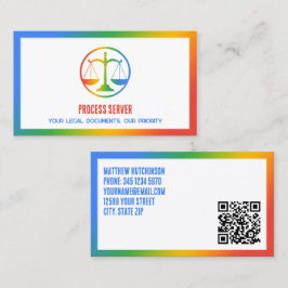 Tarjeta De Visita QR de Personalizado colorido de Process Server