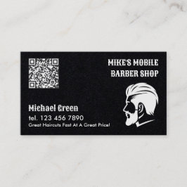 Tarjeta De Visita QR de Personalizado Mobile Barber Premium