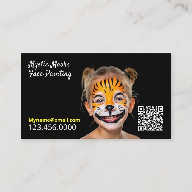 Tarjeta De Visita QR de pintura facial (Anverso)
