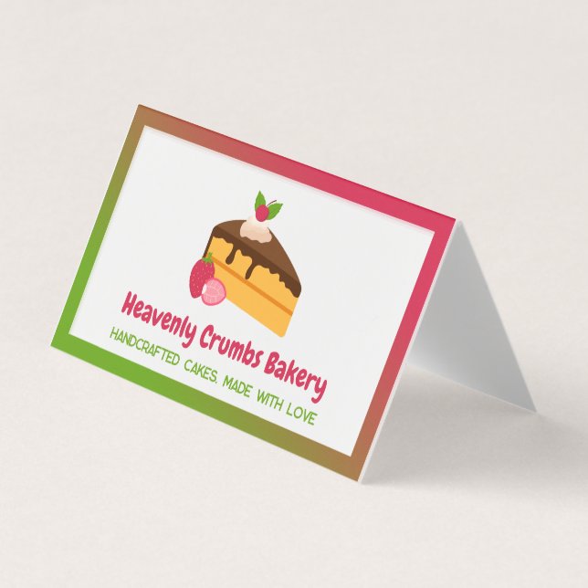 Tarjeta De Visita QR de tarta casera doblado (Anverso)