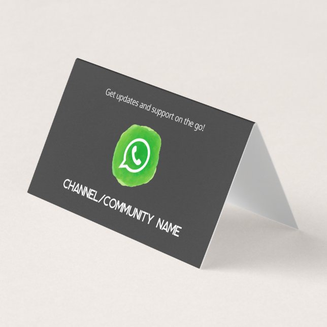 Tarjeta De Visita QR del canal comunitario de WhatsApp (Anverso)