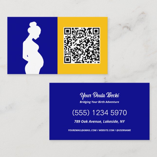 Tarjeta De Visita QR Doula (Anverso / Reverso)