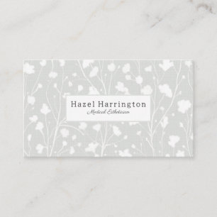 Tarjeta de visita QR elegante de floral suave neut