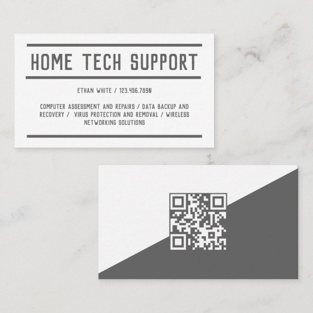 Tarjeta De Visita QR Home IT Support (Anverso / Reverso)