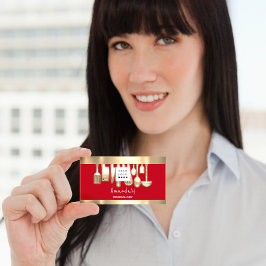 Tarjeta De Visita QR Logo Personal Chef Cocinando comida Red