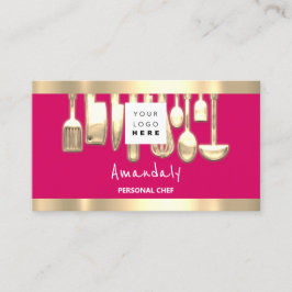 Tarjeta De Visita QR Logo Personal Chef Cocinar Restaurante Comida R