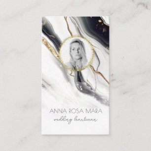 Tarjeta De Visita *~* QR Luxe Agata Mármol FOTO  LOGO Oro AP66