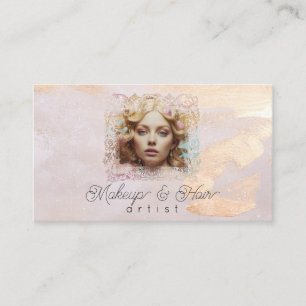 Tarjeta De Visita *~* QR Mujeres Girly Peach Beige Pastel