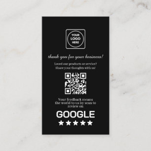 Tarjeta De Visita QR Negro   Enlace Personalizado de Agradecimiento 