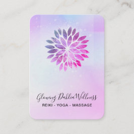 Tarjeta De Visita *~* QR Ombre AP2 Mandala Dahlia Pastel Rosa Azul