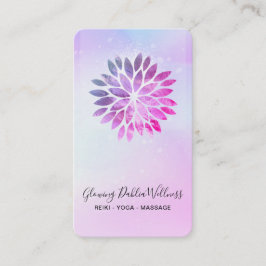 Tarjeta De Visita *~* QR Ombre Mandala AP2 Dahlia Pastel Azul Rosa