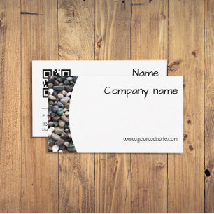 Tarjeta de visita QR para fotografía de guijarros 