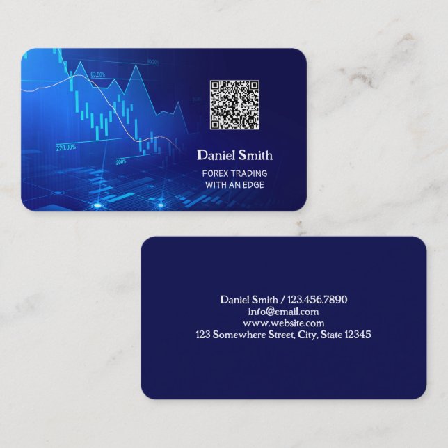Tarjeta de visita QR para Personalizado de Forex (Anverso / Reverso)