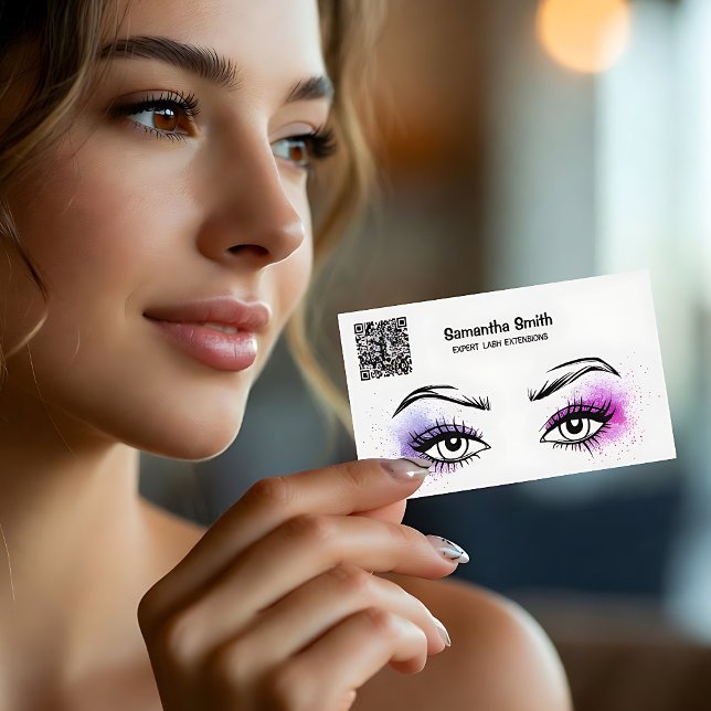 Tarjeta de visita QR para Personalizado de tecnolo (EyeLash Tech QR Business Cards)