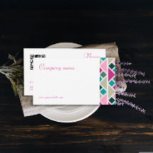 Tarjeta de visita QR para Triangle turquoise fuchs