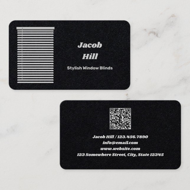 Tarjeta De Visita QR Personalizado de ciegos de ventana (Anverso / Reverso)