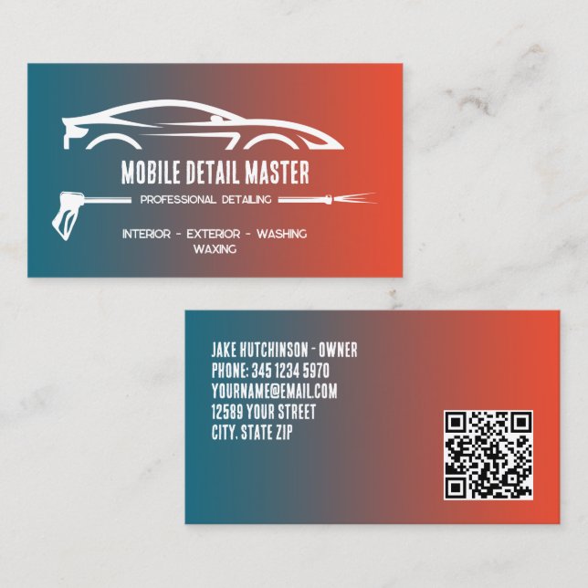 Tarjeta De Visita QR Personalizado de desactivación automática (Anverso / Reverso)