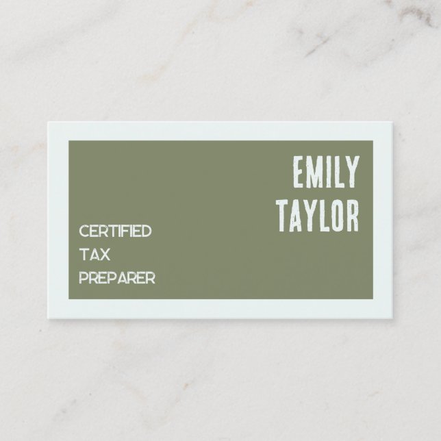 Tarjeta De Visita QR Personalizado de preparación de impuestos (Anverso)