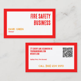Tarjeta De Visita QR, Personalizado de seguridad contra incendios