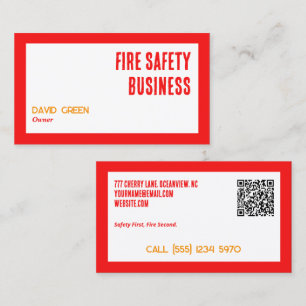Tarjeta De Visita QR, Personalizado de seguridad contra incendios