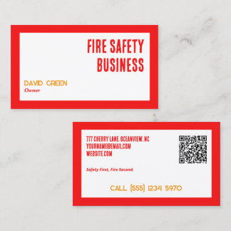 Tarjeta De Visita QR, Personalizado de seguridad contra incendios
