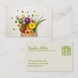 Tarjeta De Visita QR personalizado del entrenador de nutrición de 🥑