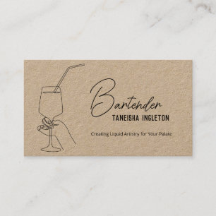 Tarjeta De Visita QR Personalizado profesional de barman