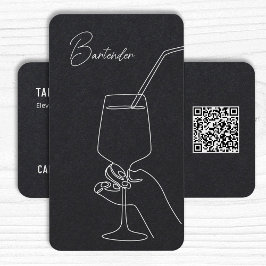 Tarjeta De Visita QR Personalizado profesional de barman