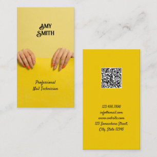 Tarjeta de visita QR Personalizado Técnico de uñas