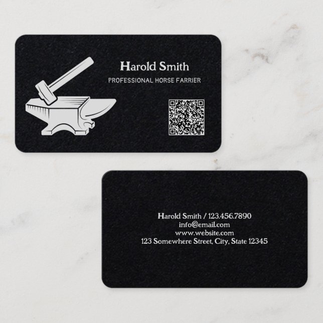 Tarjeta de visita QR Premium de Horse Farrier (Anverso / Reverso)