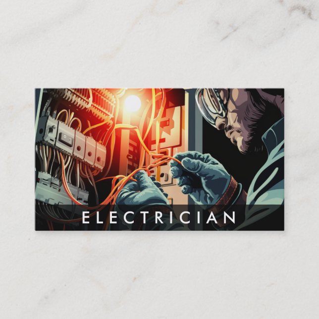 Tarjeta De Visita *~* QR Profesional Electricista AP75 Foto (Anverso)