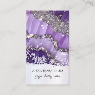 Tarjeta De Visita *~* QR Purpurina AP66 de Lavanda Purple Agate de l
