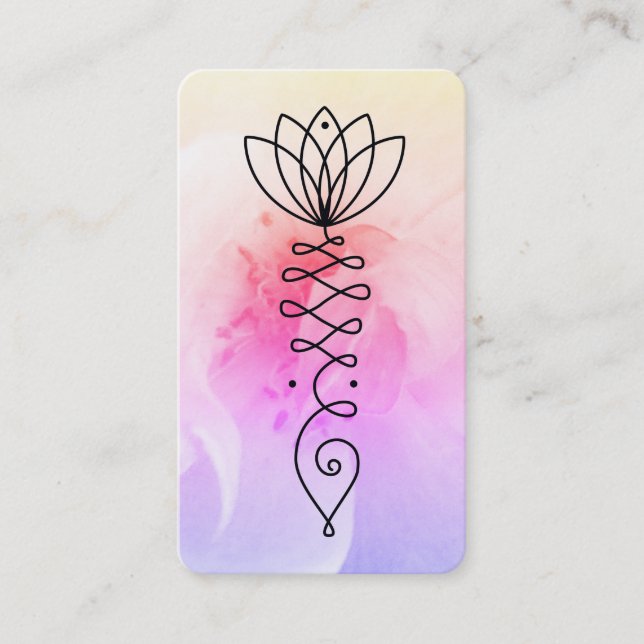 Tarjeta De Visita *~* QR Rosa Lotus Heart Nirvana Masaje Reiki Yoga (Anverso)