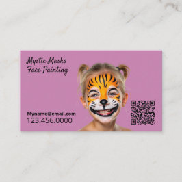 Tarjeta De Visita QR rosa rosado de la pinza facial