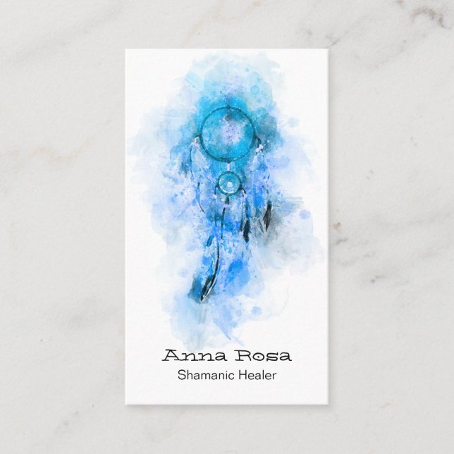 Tarjeta De Visita *~ QR Sacred Shamanic Dream Catcher Tribal Shaman (Anverso)