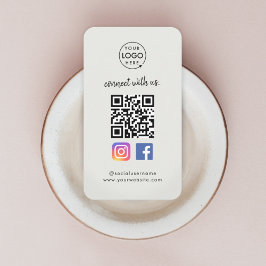 Tarjeta De Visita QR Scan to Connect | Gris de Facebook de Instagram