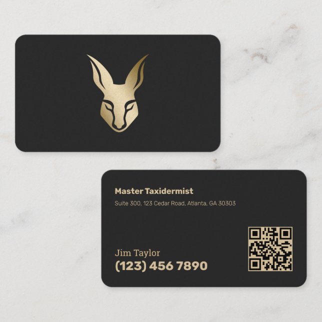 Tarjeta De Visita QR Taxidermist escannable (Anverso / Reverso)