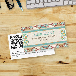 Tarjeta De Visita QR tribal boho del sudoeste