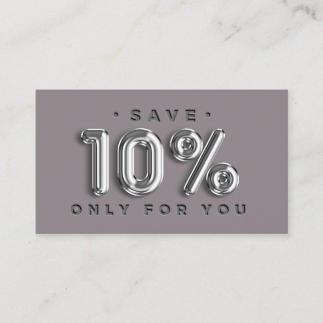 Tarjeta De Visita QRCODE 10%OFF Descuento en línea Ver Gris plateado (Anverso)