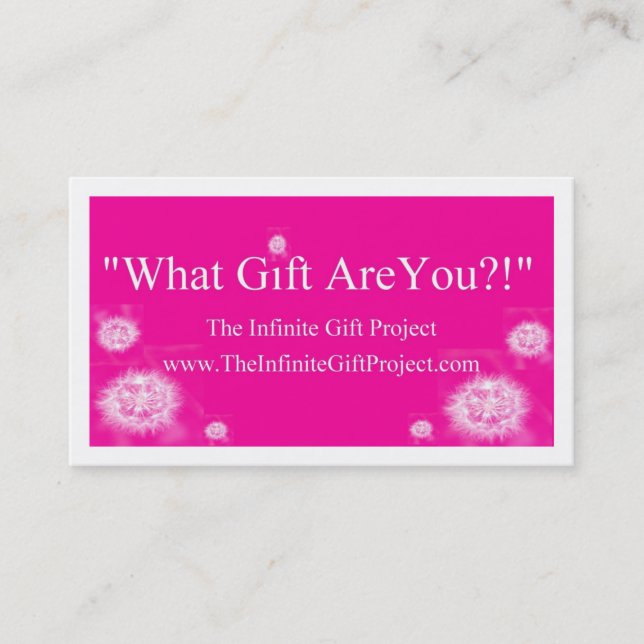 Tarjeta De Visita ¡"Qué regalo es usted?! " (Anverso)