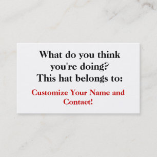Tarjeta De Visita ¿Qué usted le piensa está haciendo?
