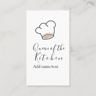 Tarjeta De Visita Queen of the kitchen chef cooking add name crown 