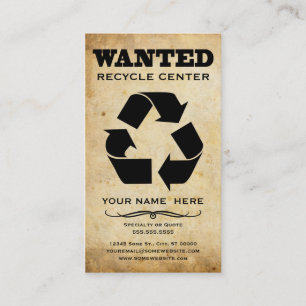 Tarjeta De Visita querido: recicle el centro