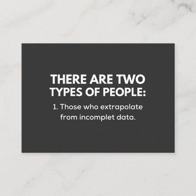 Tarjeta De Visita Quienes extrapolan a partir de datos incompletos (Anverso)