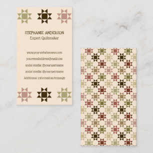 Tarjeta De Visita Quiltmaker, Quilting Business Amish Quilt