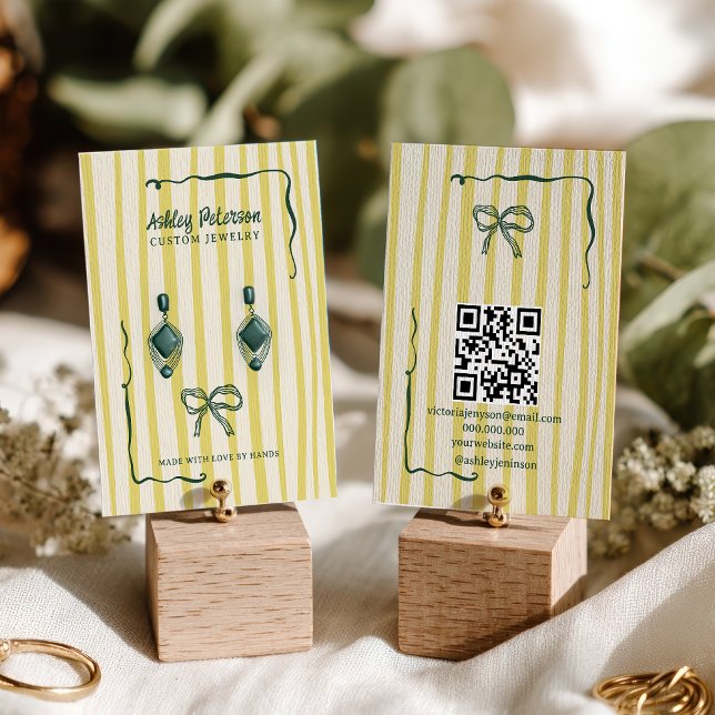 Tarjeta De Visita Quirky Citrus Hand-Drawn Bow Jewelry Earring (Quirky Citrus Hand-Drawn Bow Jewelry Earring Business Card)