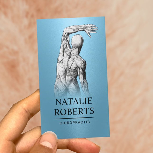 Tarjeta De Visita Quiropráctico Anatomía Chiropráctico azul moderno (Subido por el creador)