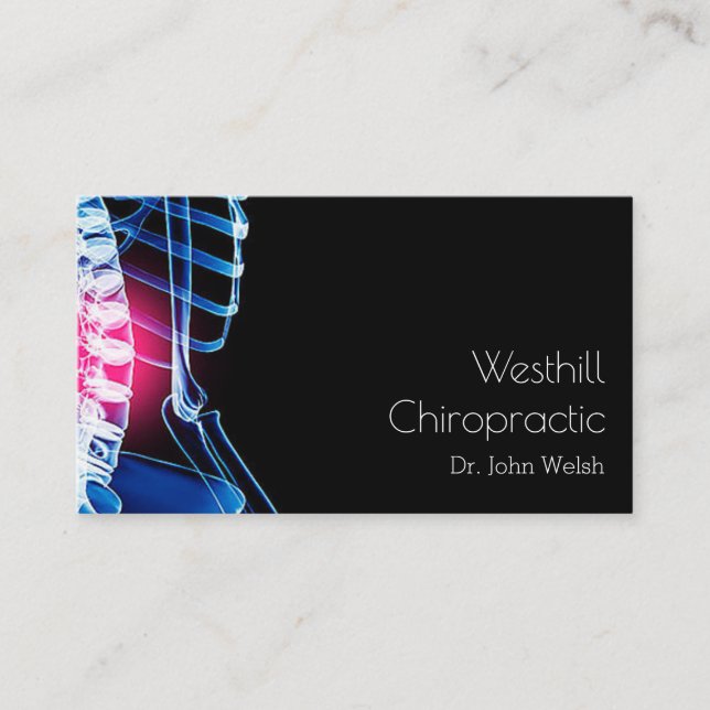 Tarjeta De Visita Quiropráctico Clínica de bienestar de la salud qui (Anverso)