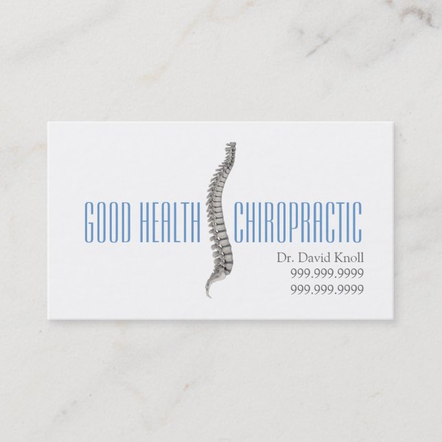 Tarjeta De Visita Quiropráctico Clínica de salud quiropráctica (Anverso)
