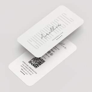 Tarjeta De Visita Quiropráctico mínimo Terapia Limpia Blanco Moderno